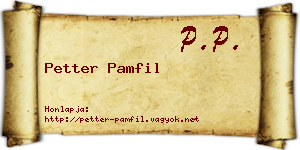 Petter Pamfil névjegykártya
